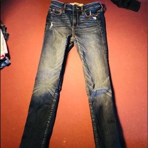 long blue denim jeans